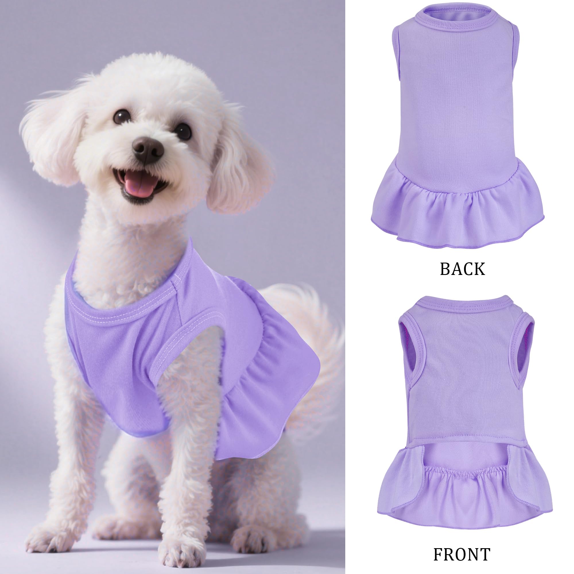 Robes sans manches Choyaxo pour petit chien violet clair, style varié