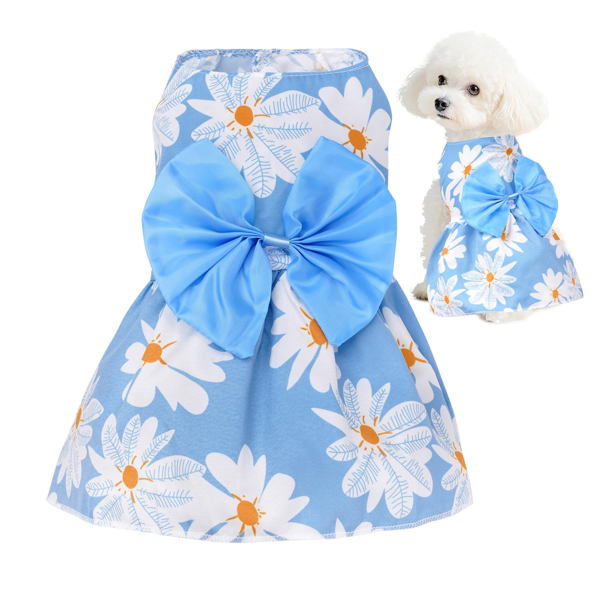 Robe florale choyaxo pour chien, idéale pour les balades estivales.