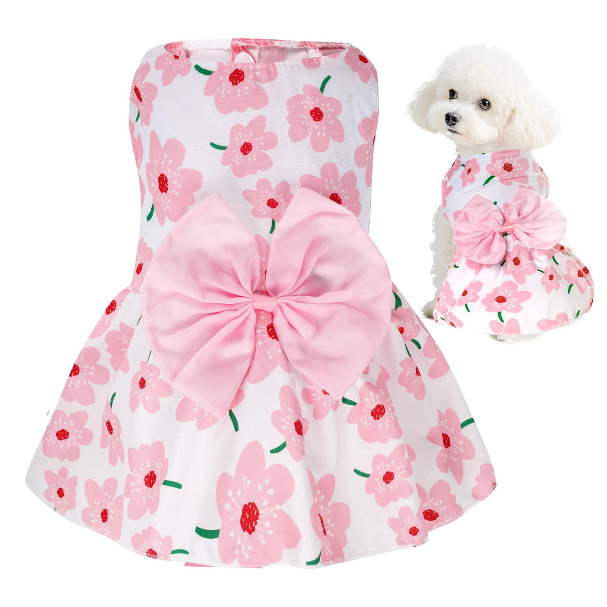Robe florale Choyaxo pour chien, légère et confortable pour l'été.