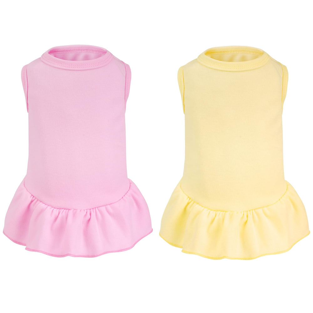 Robe Choyaxo pour petit chien sans manches jaune, confort léger en été.