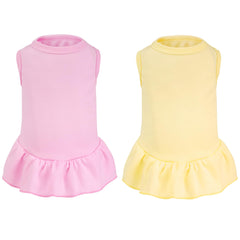 Robe Choyaxo pour petit chien sans manches jaune, confort léger en été.