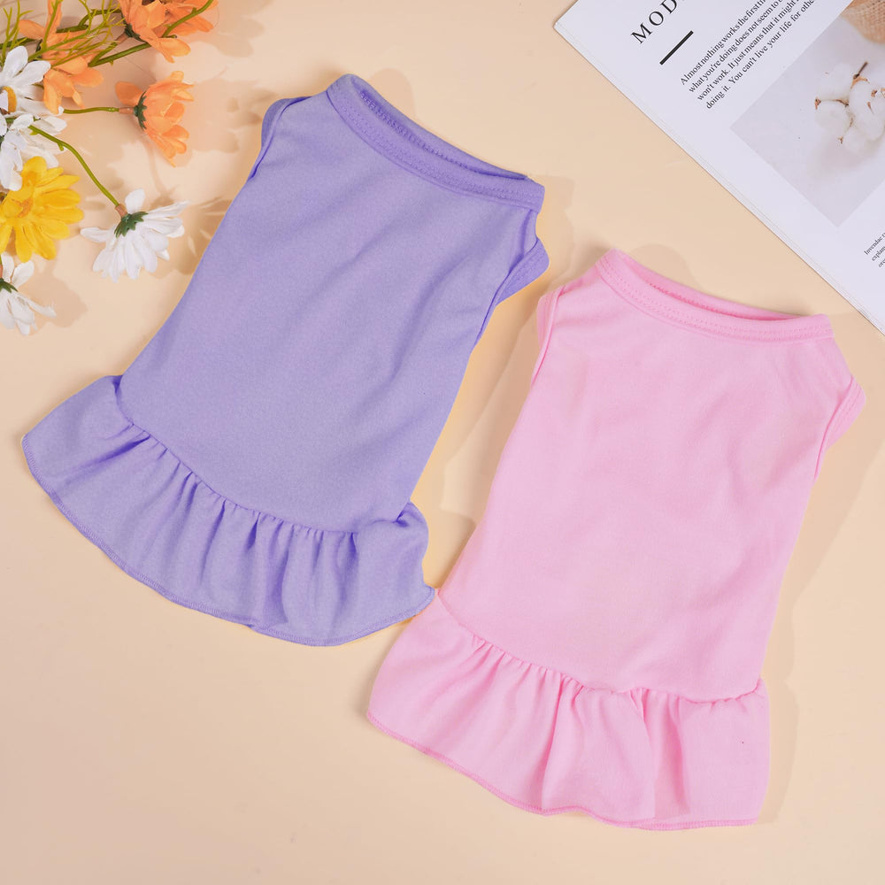 Choyaxo robe chien sans manches rose, confort respirant pour l'été