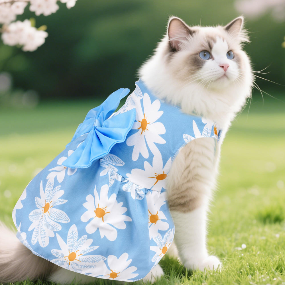Robe choyaxo pour chien en style veste florale, été.
