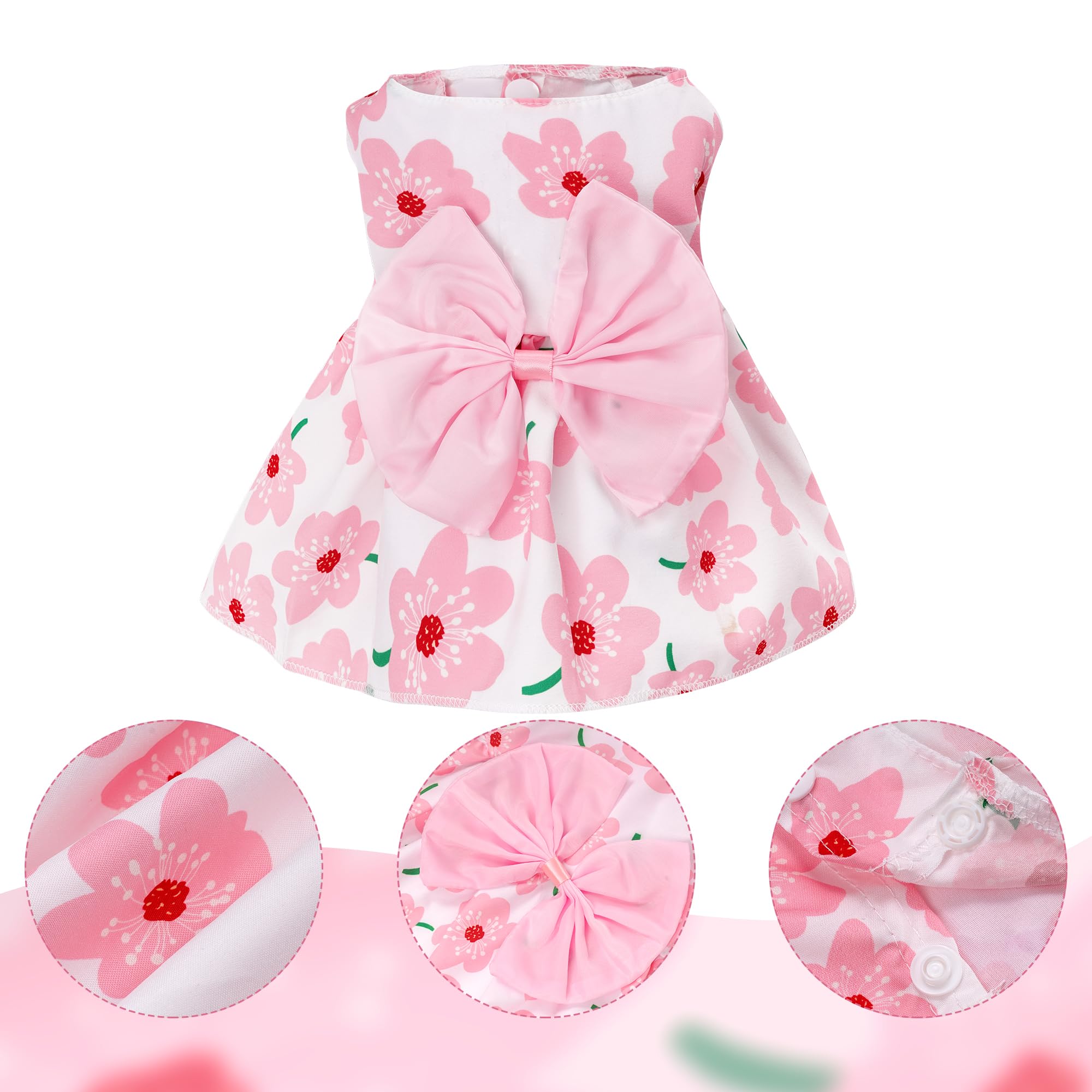 Robe florale choyaxo pour chien — vue dos, liberté de mouvement assurée.