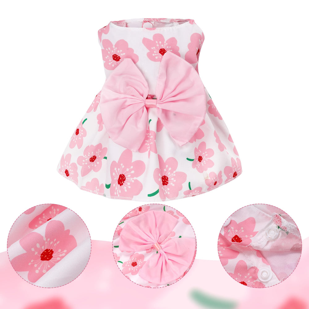 Robe florale choyaxo pour chien — vue dos, liberté de mouvement assurée.