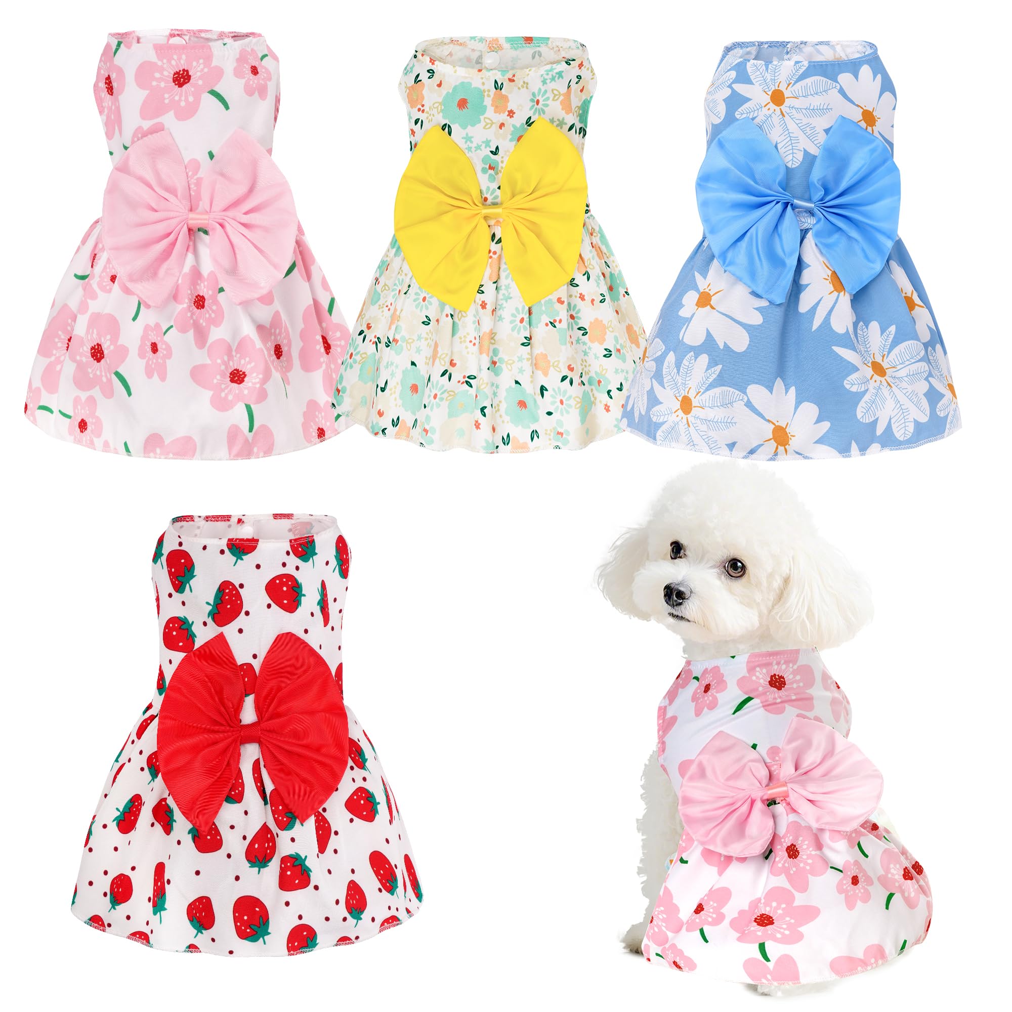 Robe choyaxo pour chien – ensemble de 4 robes pour sorties quotidiennes.