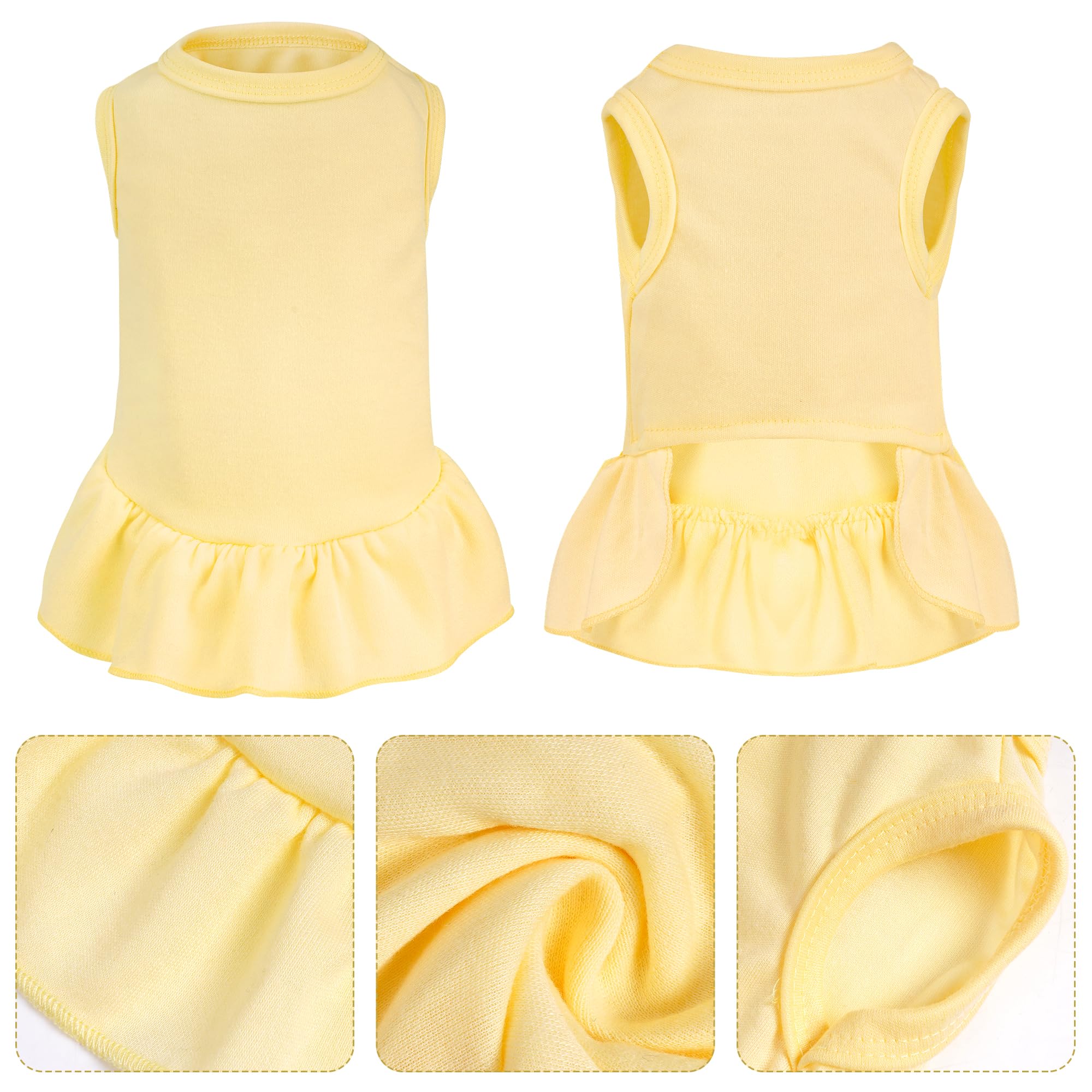 Choyaxo robe sans manches pour petit chat jaune, parfait pour des séances photo estivales.
