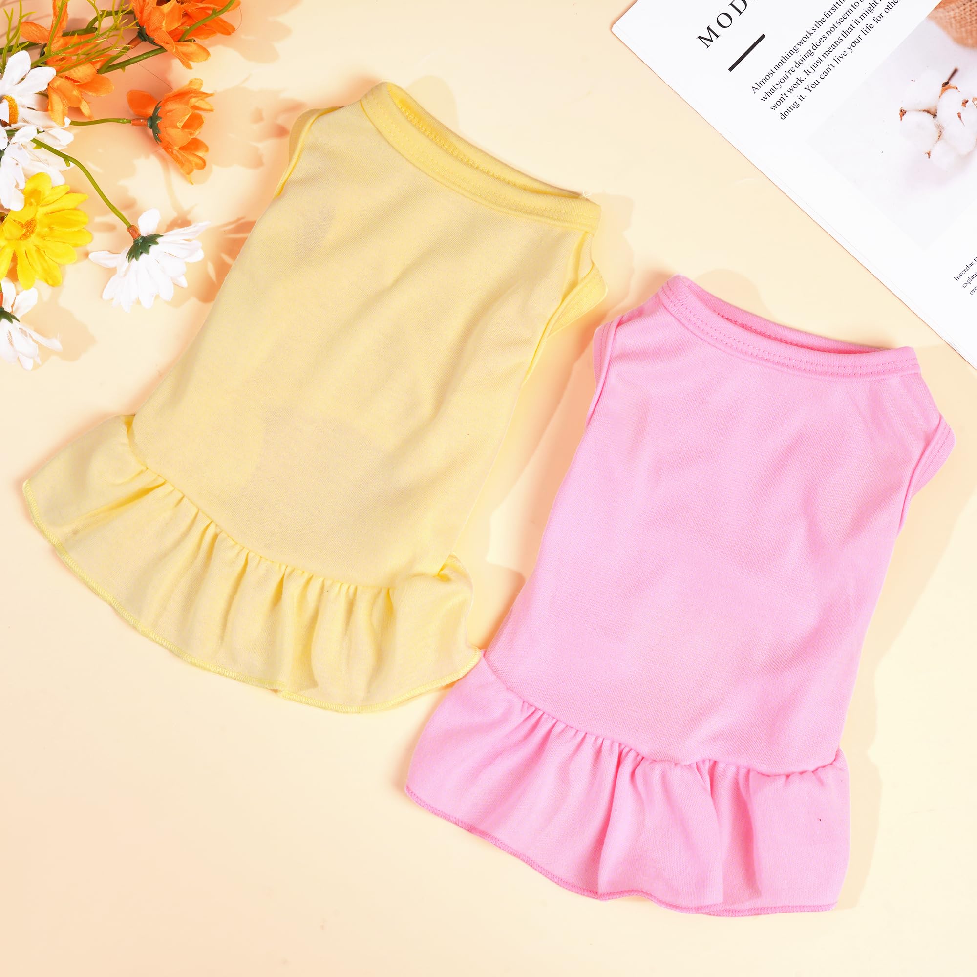 Choyaxo robe sans manches pour petit chat rose, look mignon et pratique.