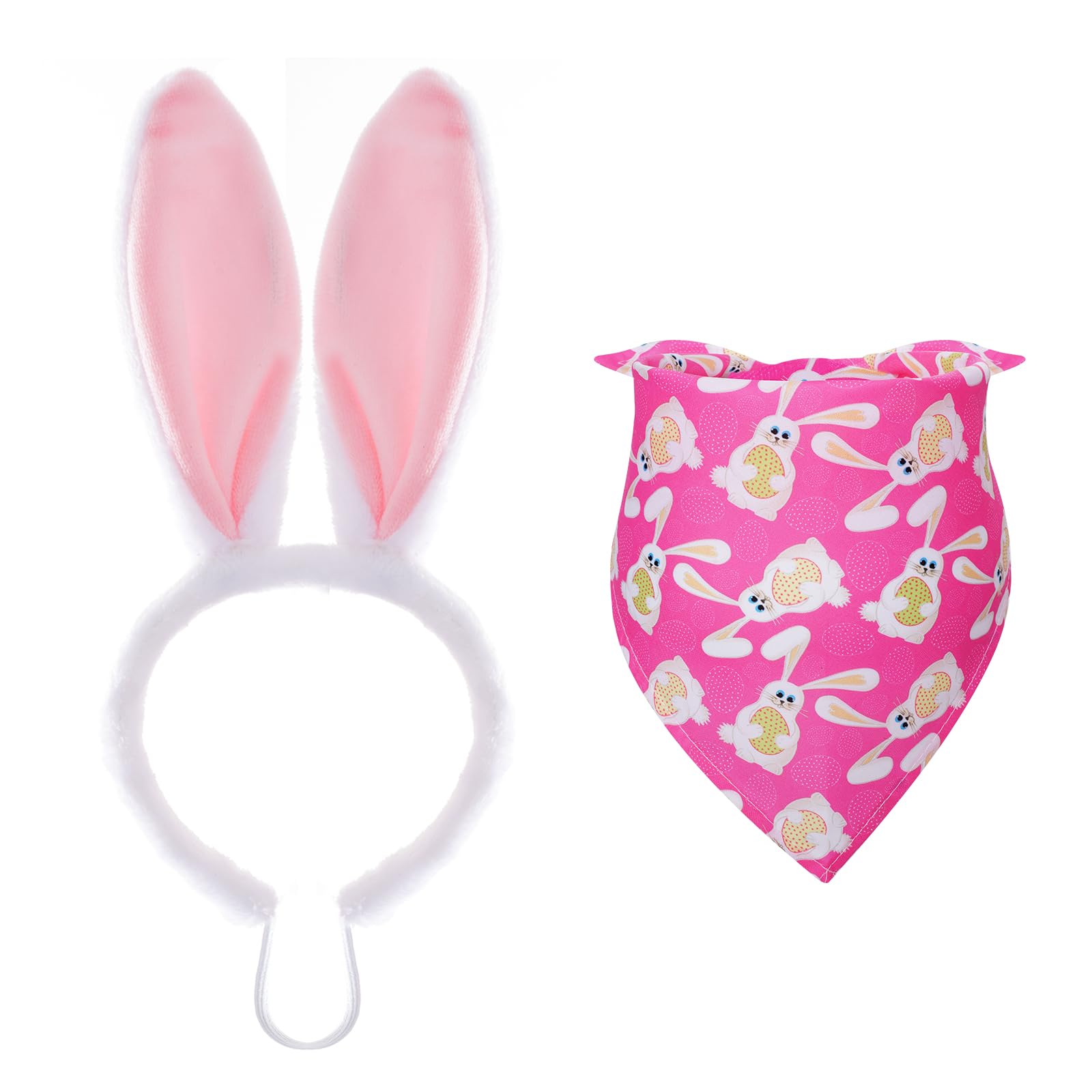 Serre-tête Choyaxo avec oreilles de lapin pour chien, festif et adorable.