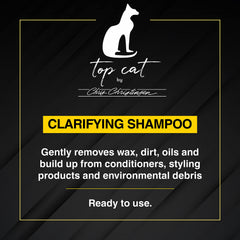 Shampoing clarifiant Top Cat lors du lavage du chat, élimination des résidus.