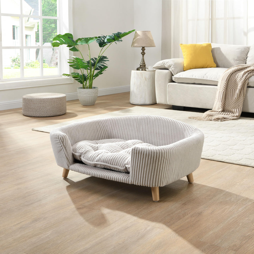 Christopher Knight Home Elroy: lit-chien-eleve avec pieds en bois, confort durable.