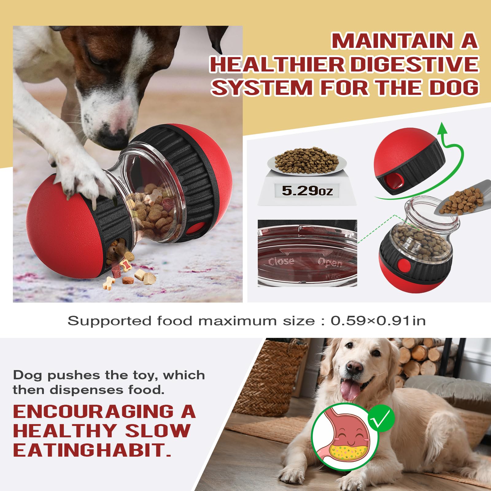 Chronanagese boule friandises – taille ajustable et régulation des portions.