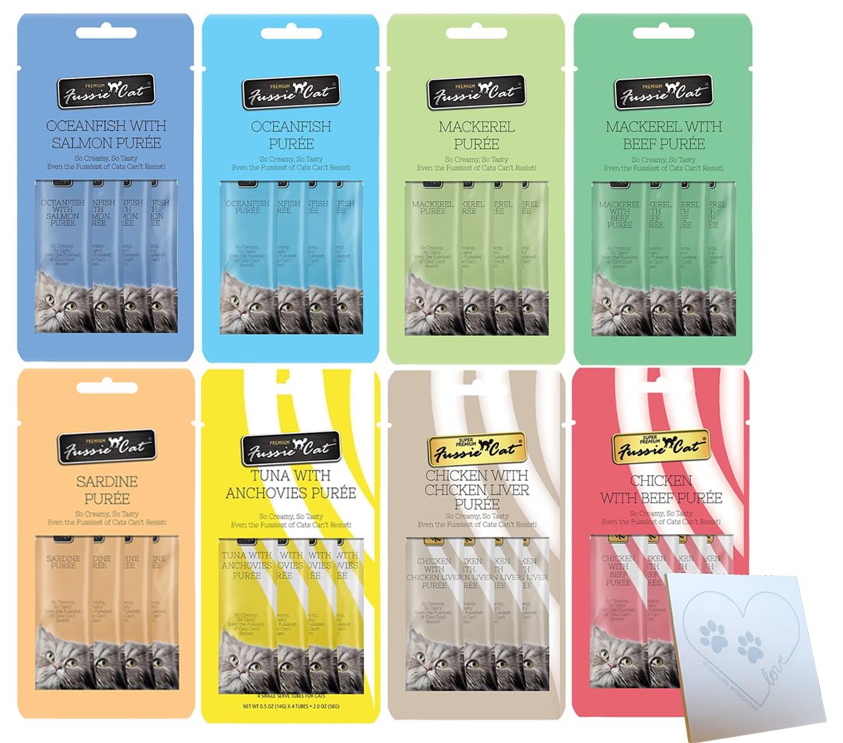 CHRONOS Fussie-Cat-Puree coffret varié 8 saveurs, récompense gourmande