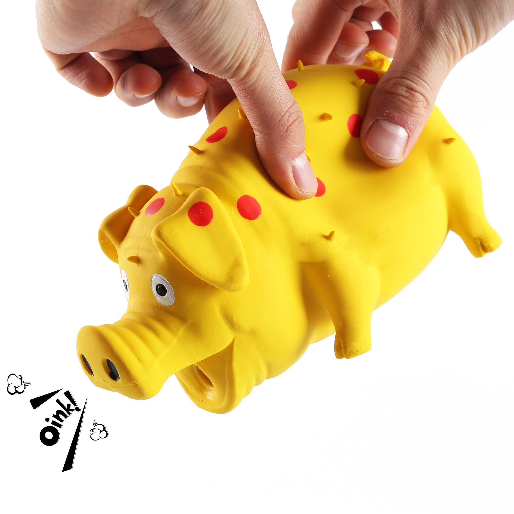 ChubbyPiggies jouet cochon latex durable, doux pour les gencives et les mâchouilles.