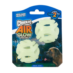 Chuckit! Air Glow Ball montre le ballon lumineux vert pour jeux nocturnes.