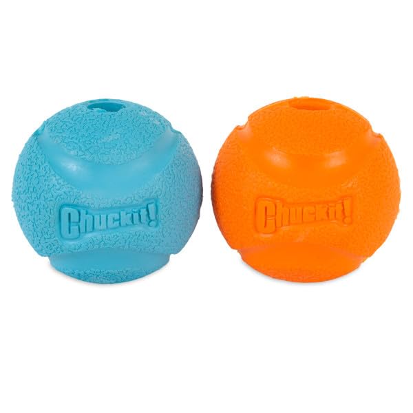 Chuckit! balle en caoutchouc naturel, durable et facile à nettoyer.