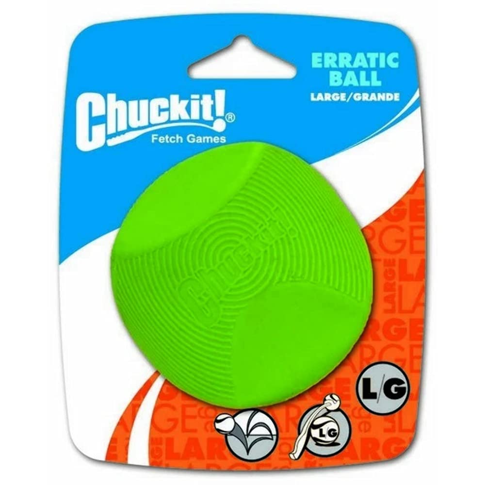 Balle ChuckIt! Erratique grande pour chiens, rebond imprévisible durant le jeu.