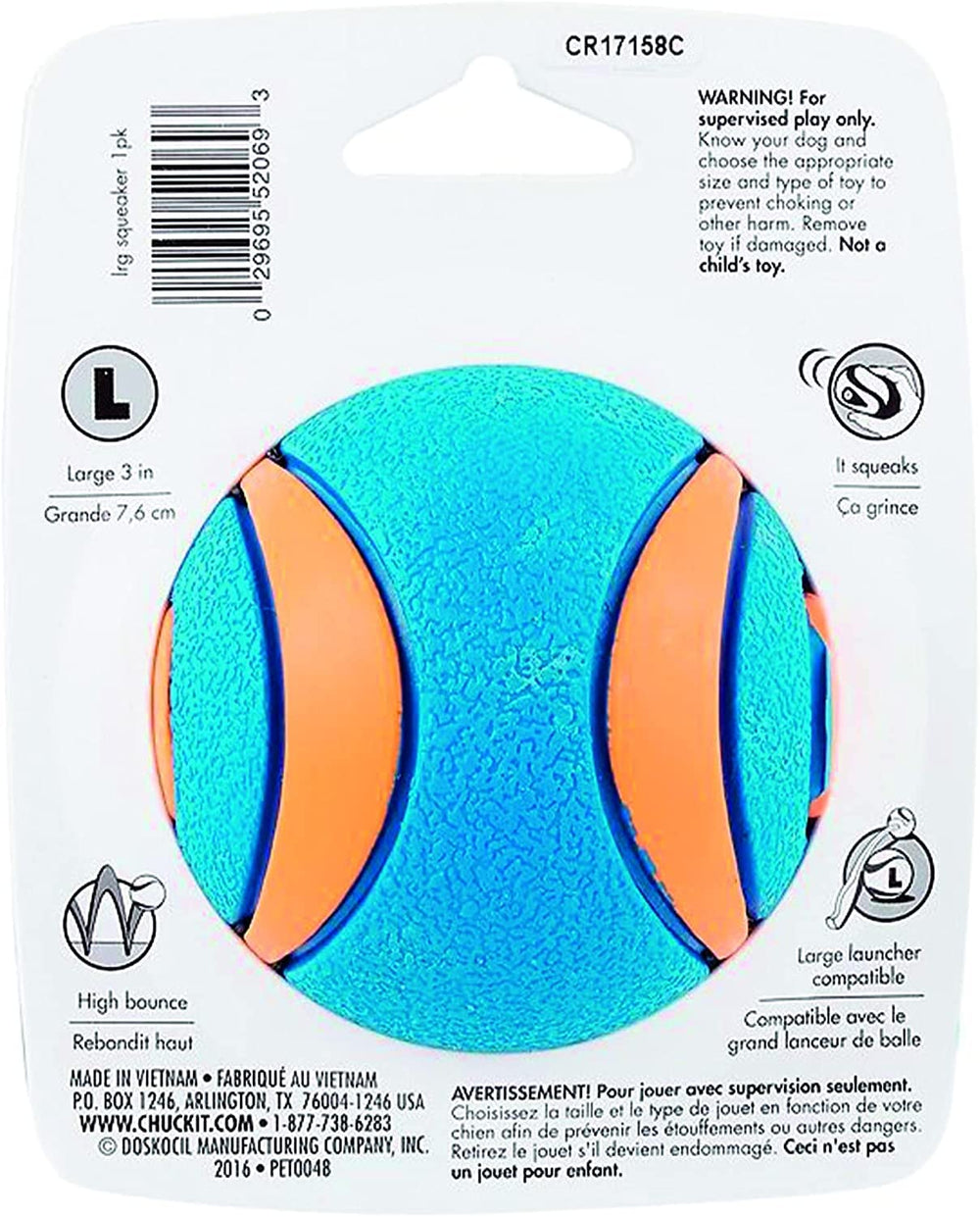 Chuckit! Ultra siffante Balle Large: balle qui flotte, idéale pour les jeux sur l'eau.