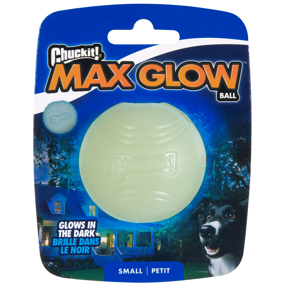 Chuckit! Balle lumineuse-chien-2pouces, idéale pour les jeux nocturnes.