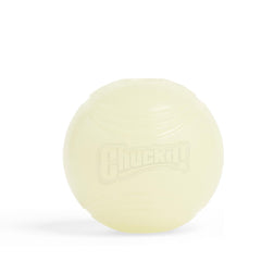 Balle lumineuse Chuckit! pour chien de taille moyenne prête pour les jeux nocturnes.