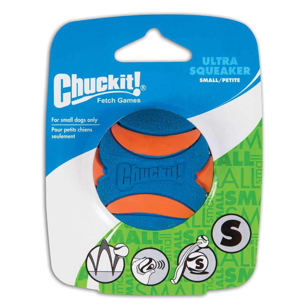 Chuckit! Balle Sifflet Ultra Petit lot de 4, idéale pour sessions de jeu actives avec votre chien.