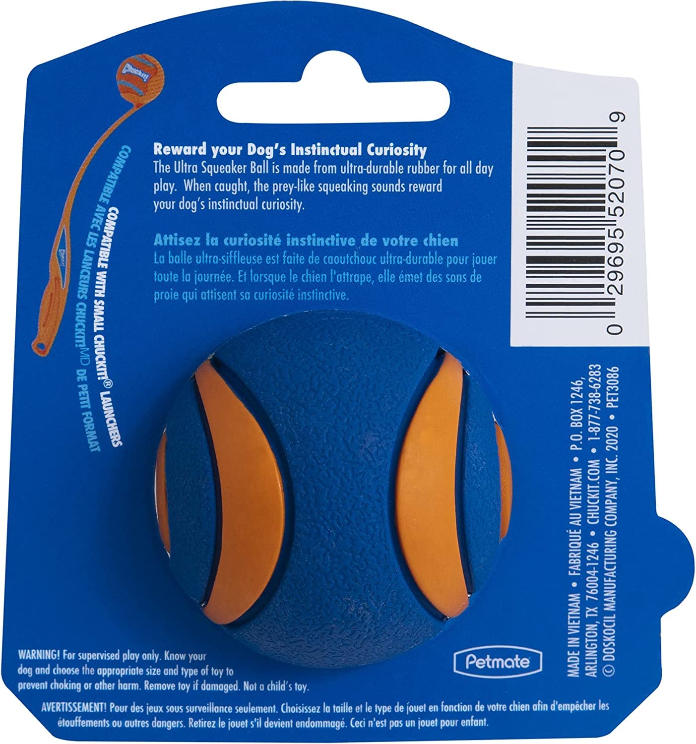 Chuckit! Ultra Sifflet rebond élevé pour des lancers dynamiques et amusants.