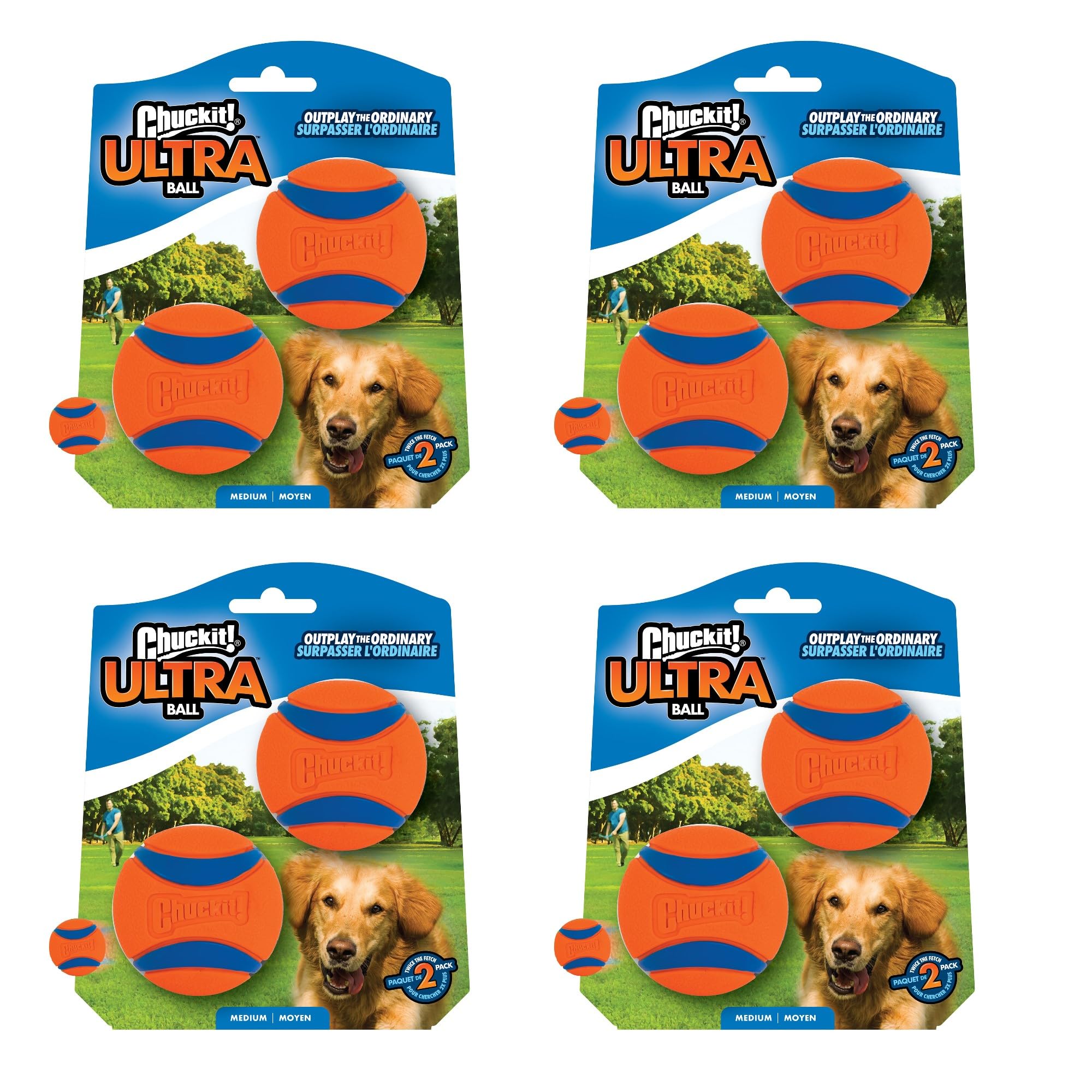 Chuckit! Ultra Ball cœur renforcé, durabilité accrue pour sessions prolongées.