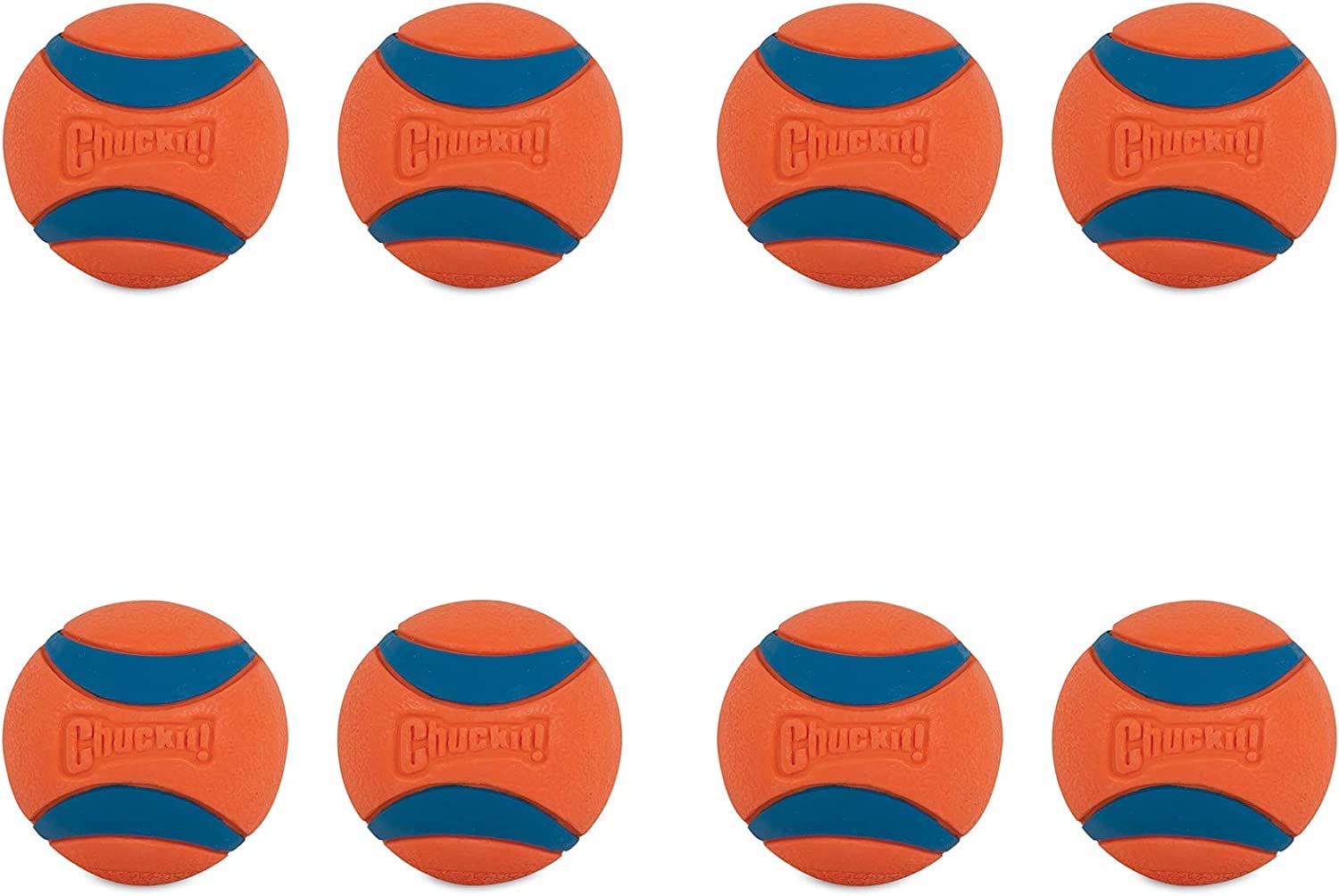 Chuckit! Ultra Ball moyenne, paquet de 8, haute visibilité pour repérer rapidement la balle.