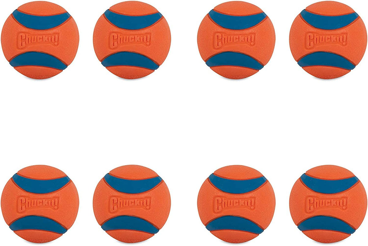Chuckit! Ultra Ball moyenne, paquet de 8, haute visibilité pour repérer rapidement la balle.
