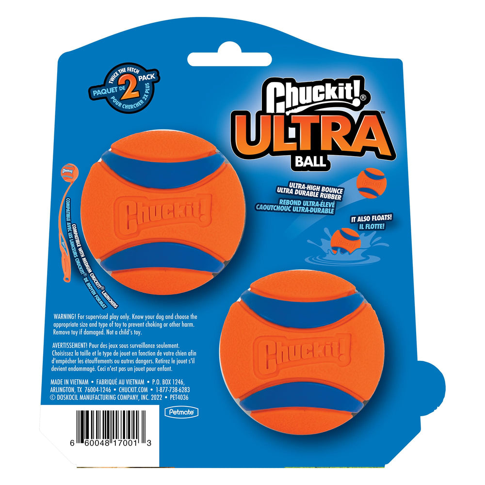 Chuckit! Ultra Ball adaptée à tous les chiens, stimulation physique et mentale.