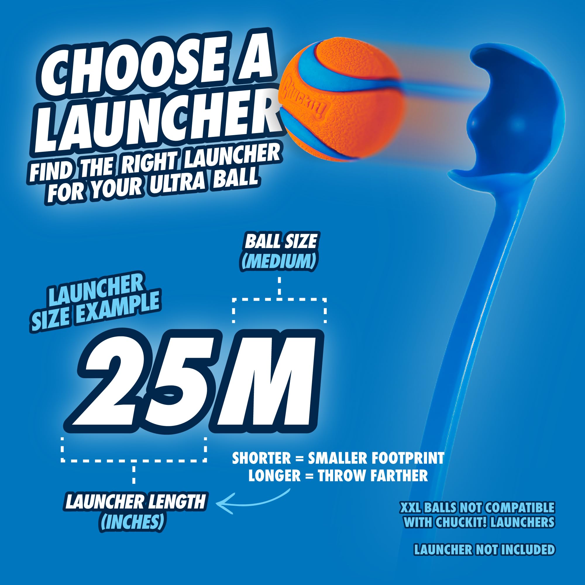 Balles Chuckit! compatibles avec le lanceur, pour des lancers plus précis.