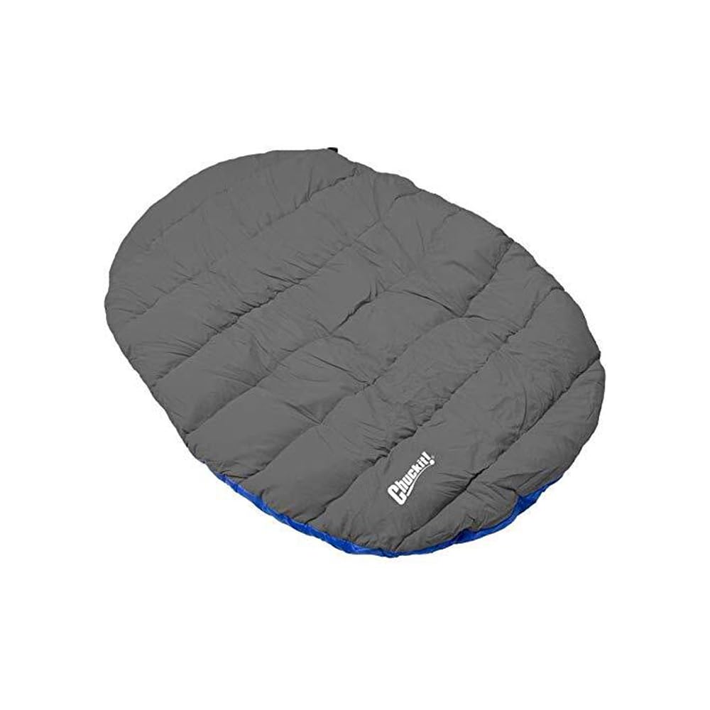 Chuckit! coussin de voyage bleu pour chien et confort portable.