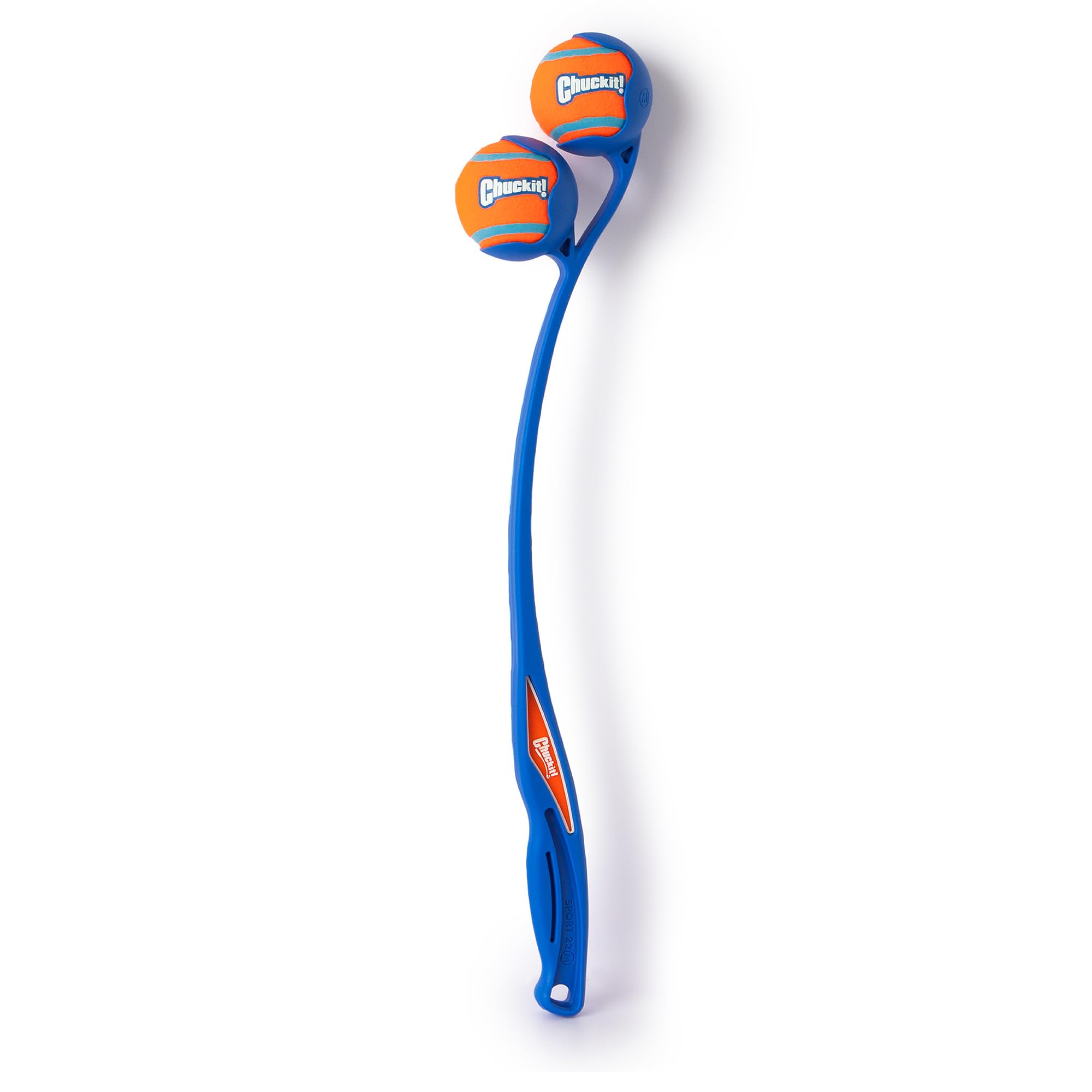 Chuckit Duo 22M avec deux balles moyennes incluses pour le jeu.