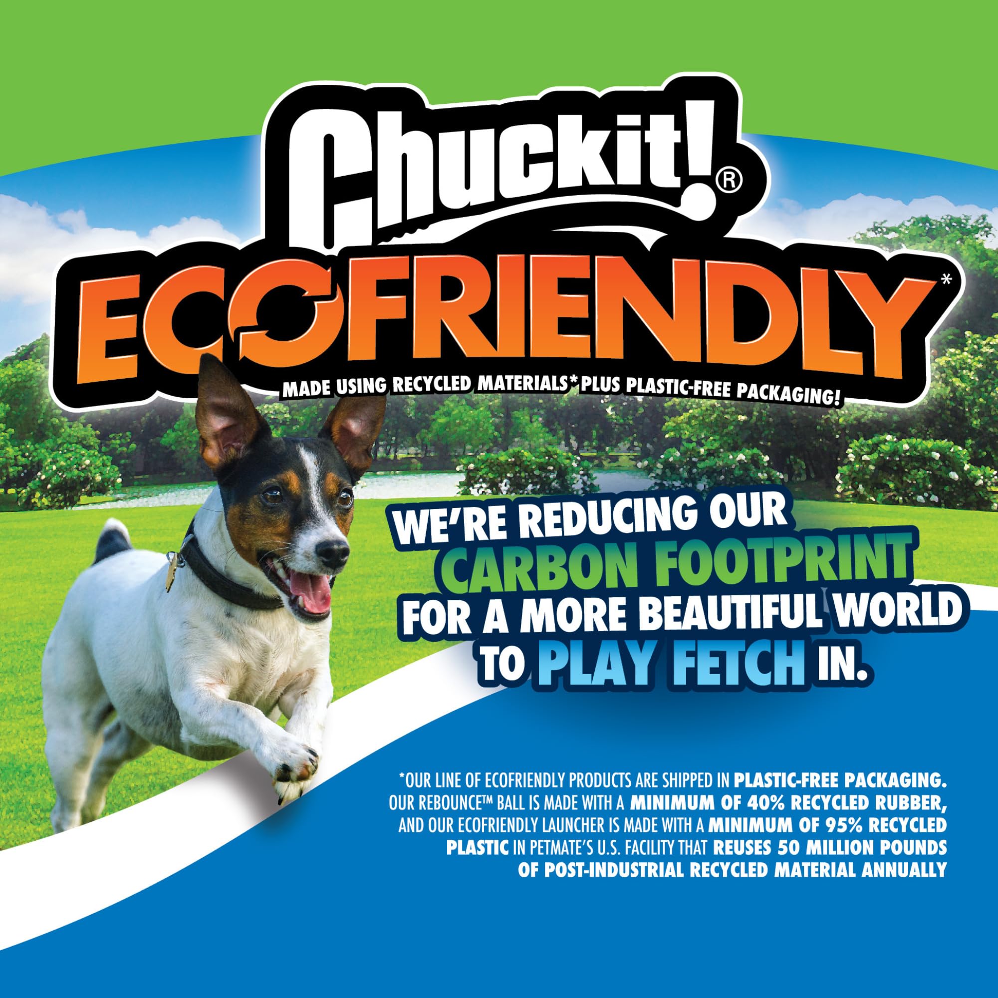 Ensemble EcoFetch Chuckit pack3, trois balles écologiques pour varier les jeux.