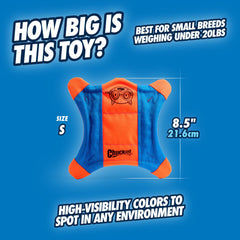 Chuckit Flying Squirrel, taille petite adaptée aux chiens de petite taille.