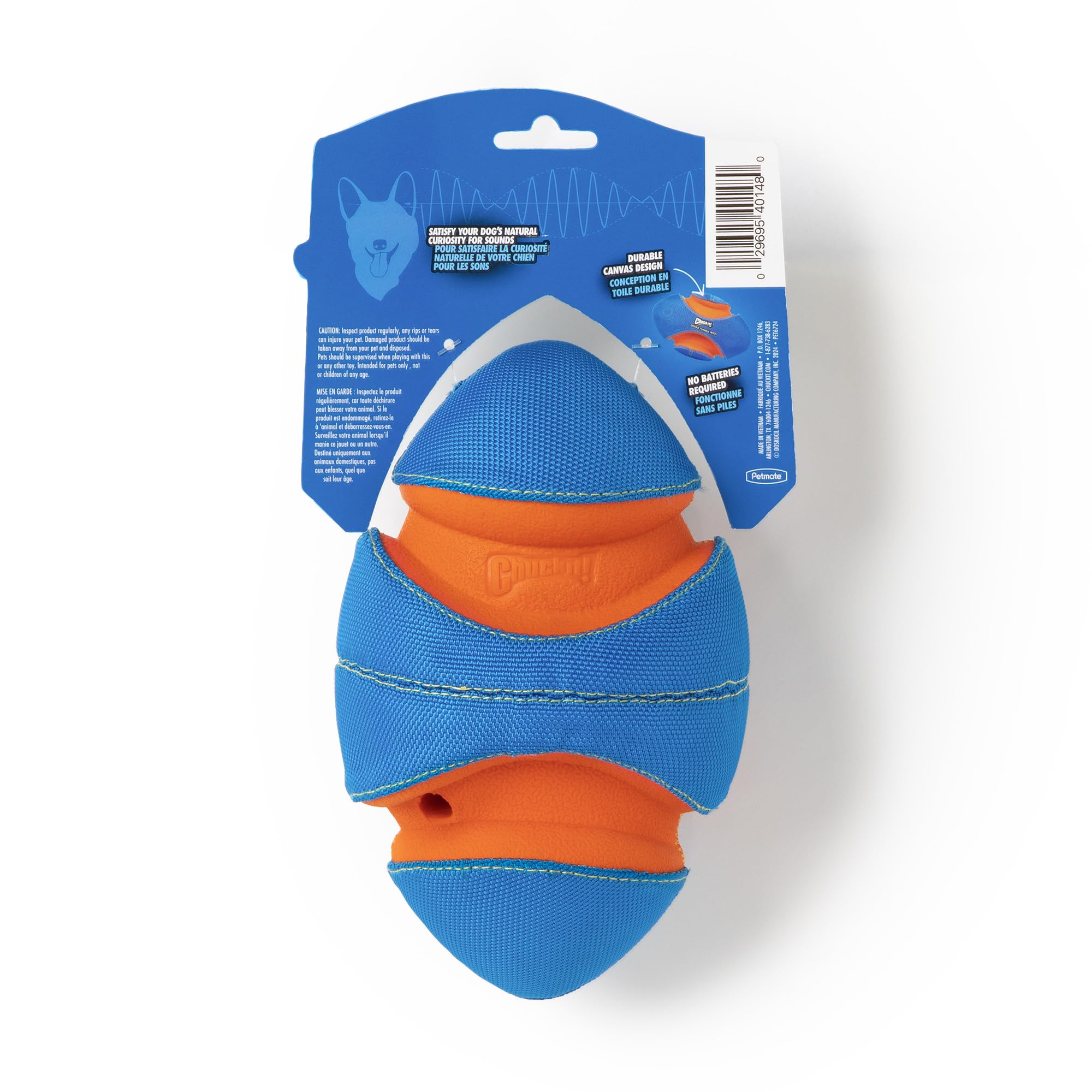 Balle Chuckit Giggle Fumble avec signal giggle, divertit votre chien sans piles.