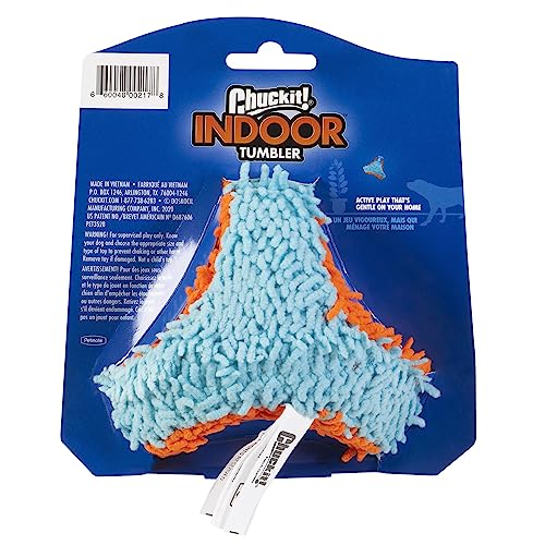 Jouet Chuckit couleur orange et bleu pour sessions de jeu en intérieur.