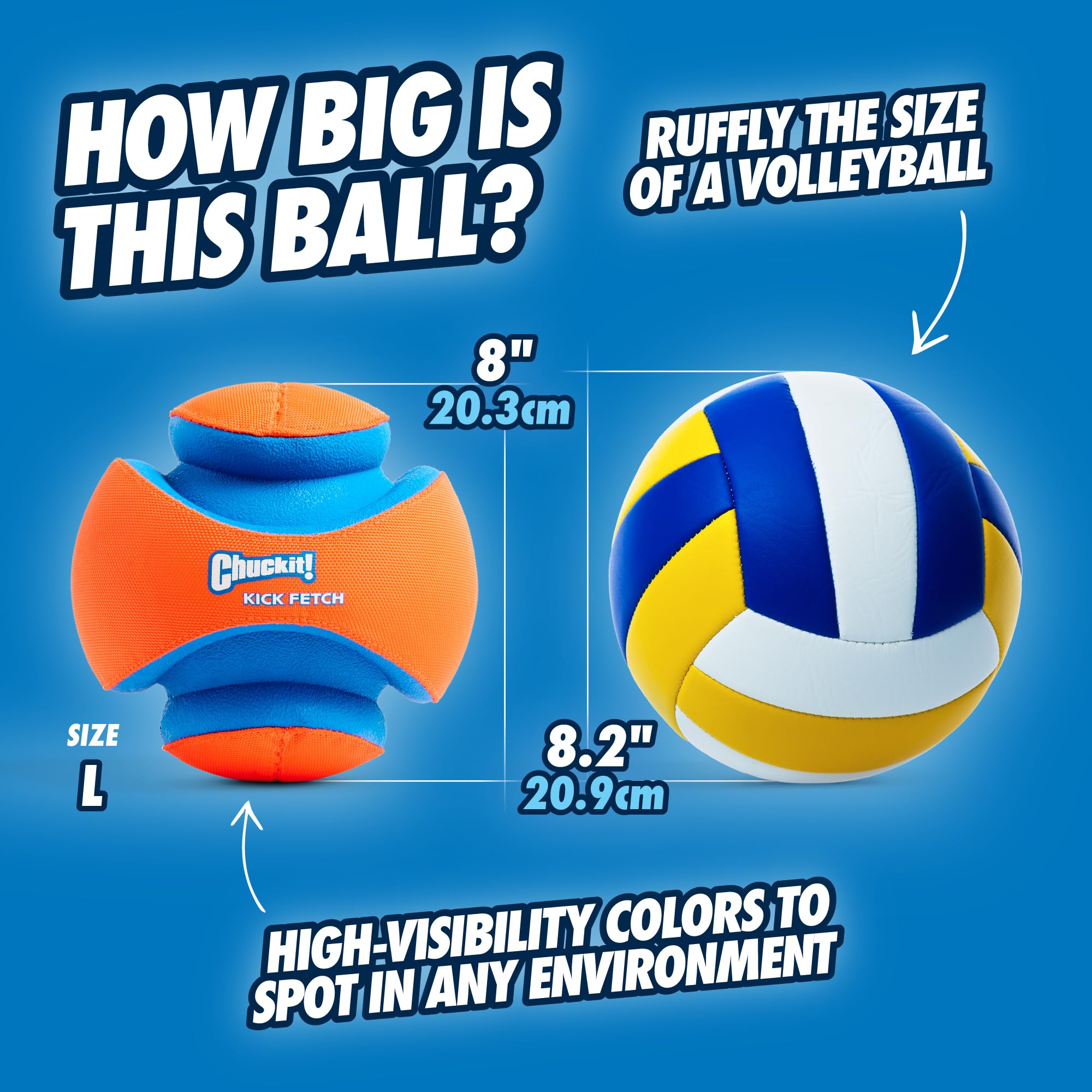 Chuckit! Kick Fetch Ball matériaux durables pour sessions prolongées.