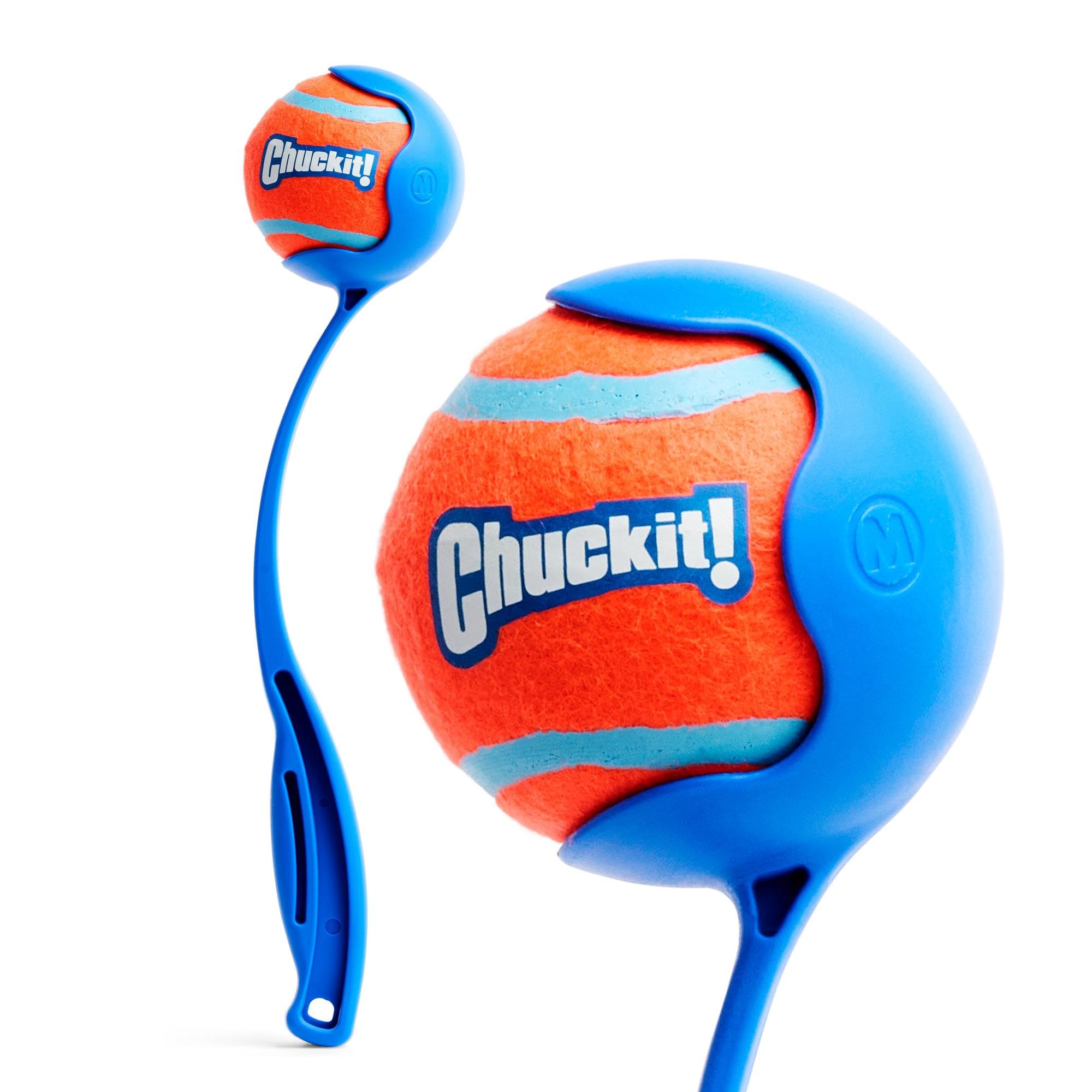 Lanceur Chuckit! avec poignee 12 pouces bleu pour des lancers plus longs