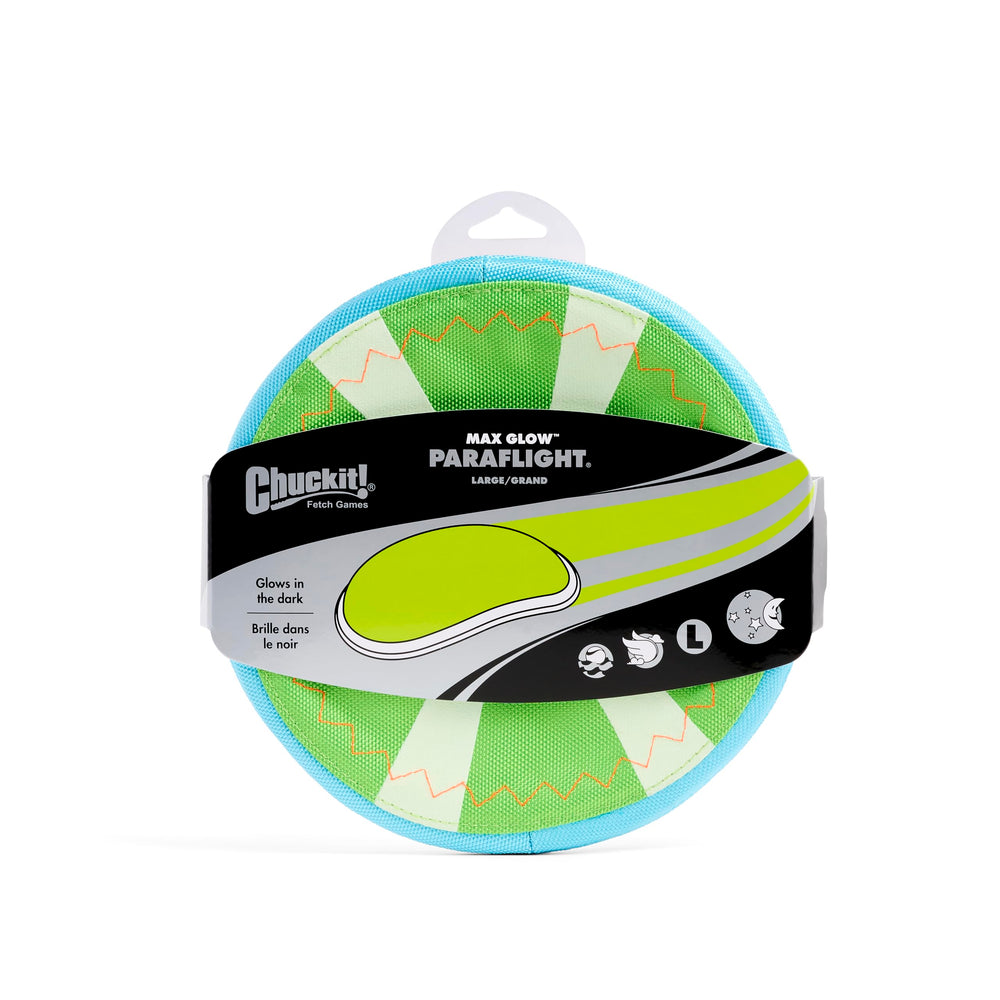 Chuckit! Max Glow Paraflight : disque lumineux durable en nylon multicouches