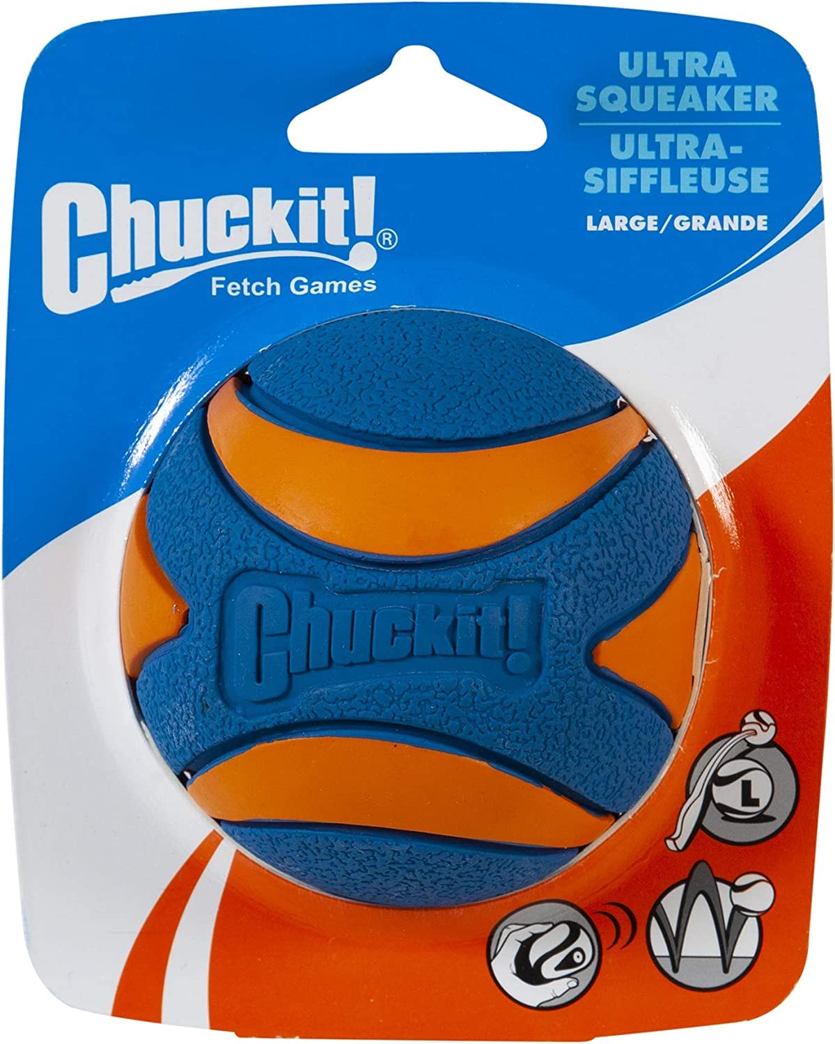 Balle Chuckit! Large: flotte, rebond élevé et nettoyage simple pour les jeux en extérieur.