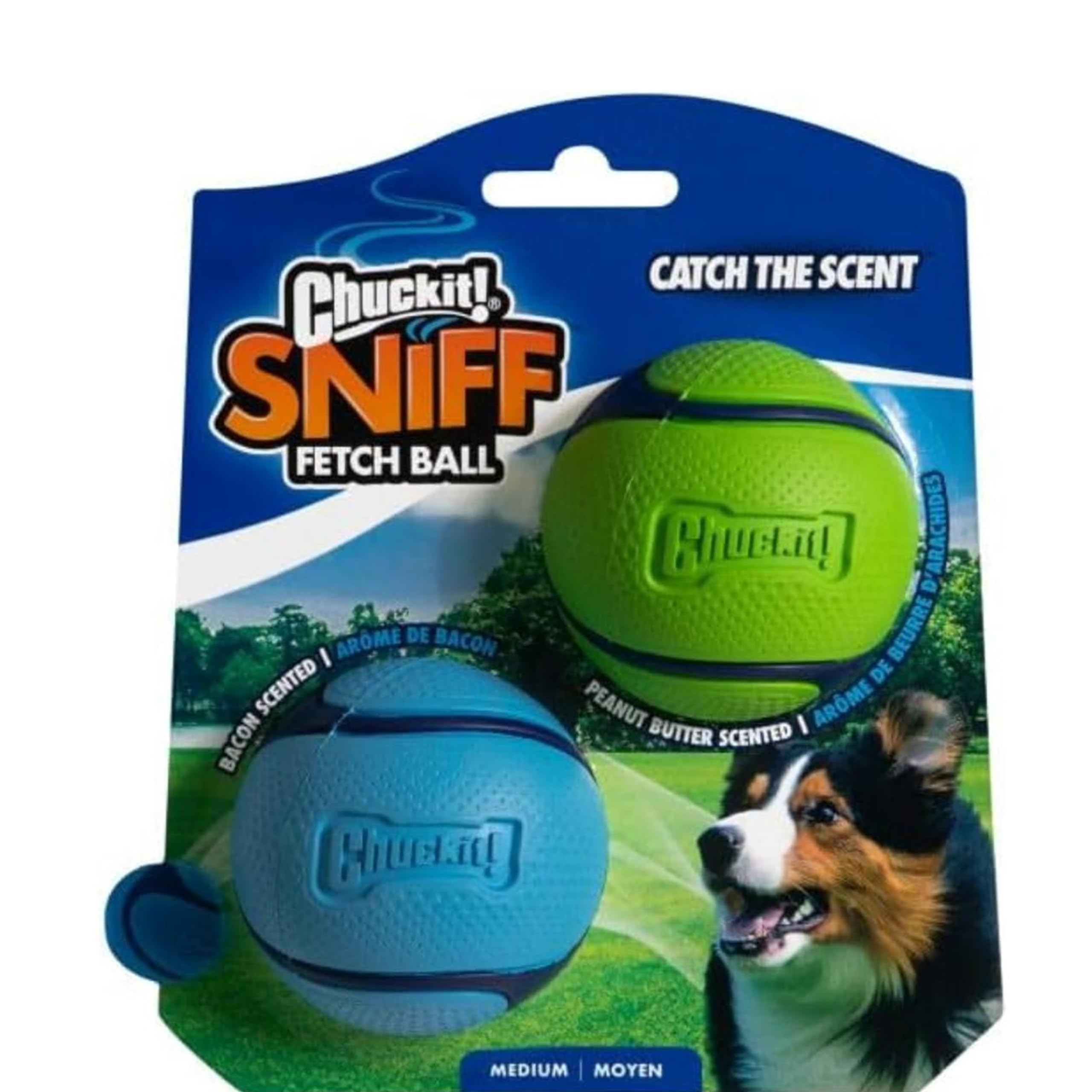 Chuckit! Sniff Ball bacon et beurre de cacahuète: stimule le jeu et la recherche du chien.