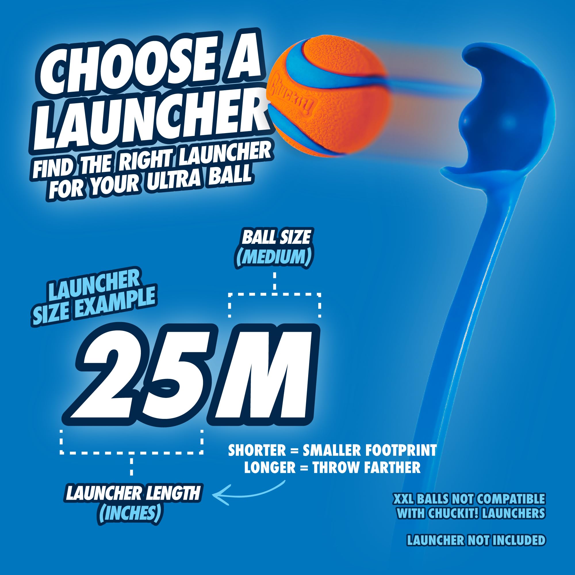 Chuckit Ultra Ball cœur en gomme épais offrant confort lors du contact avec la mâchoire.