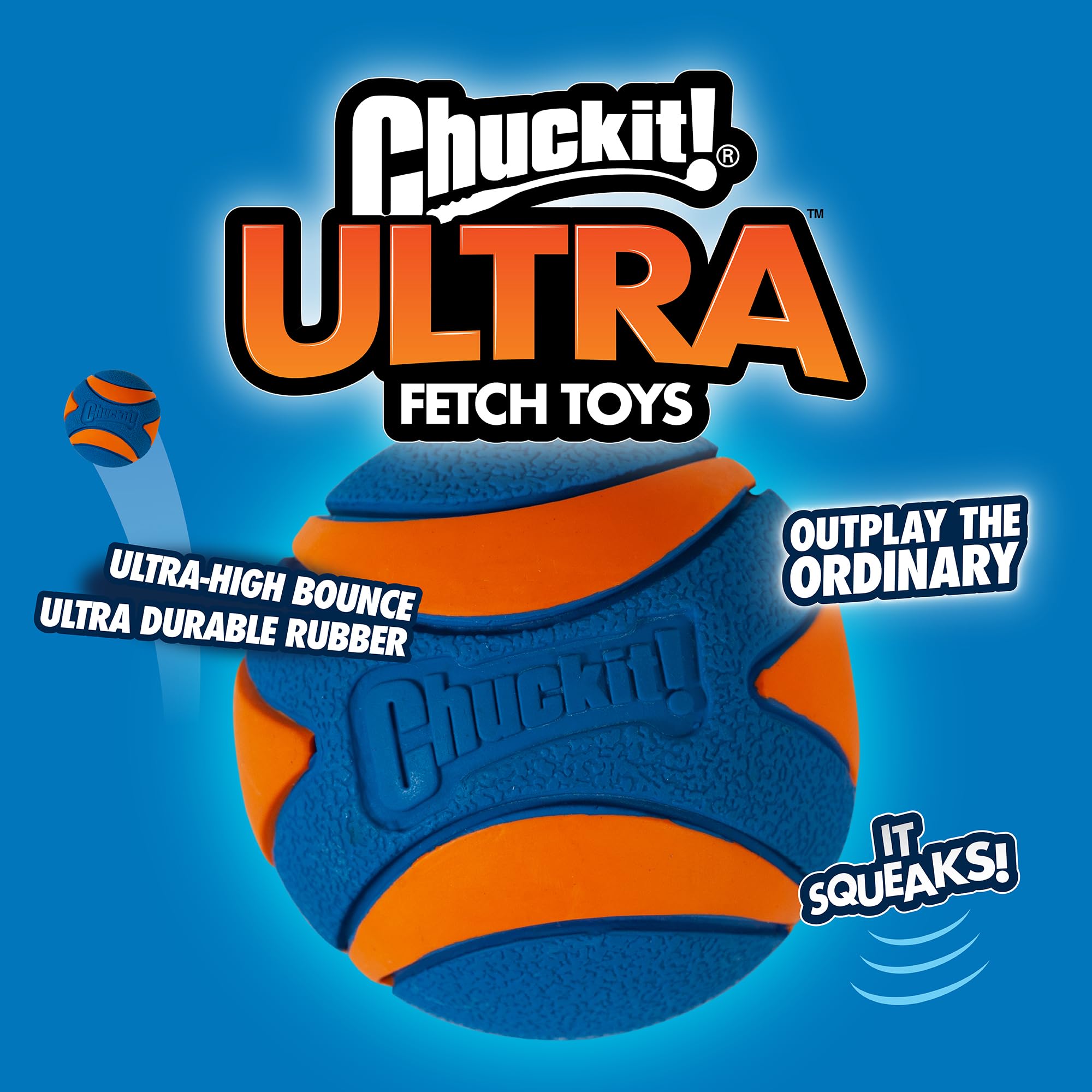 Pack de 3 balles Chuckit Ultra pour varier les activités.