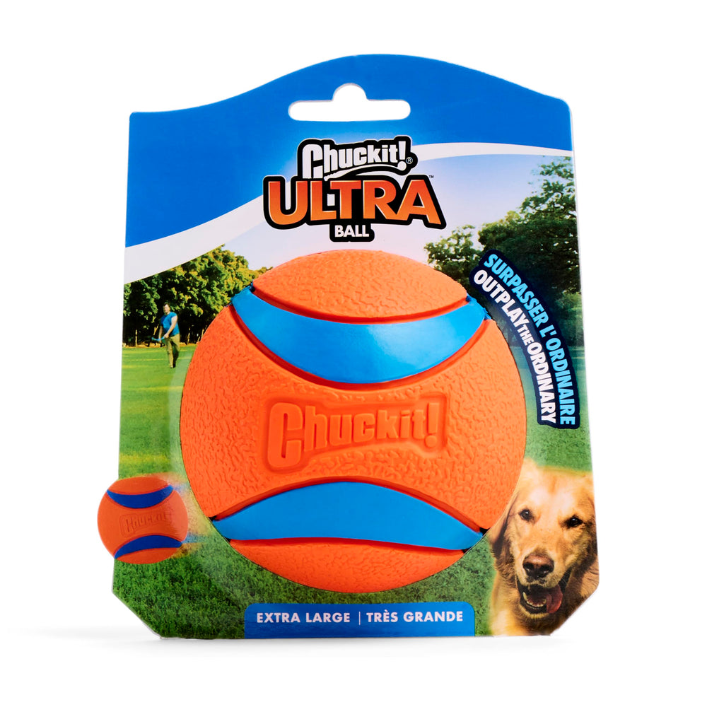 Surface texturée de la Chuckit! Ultra Ball XL pour une meilleure prise.