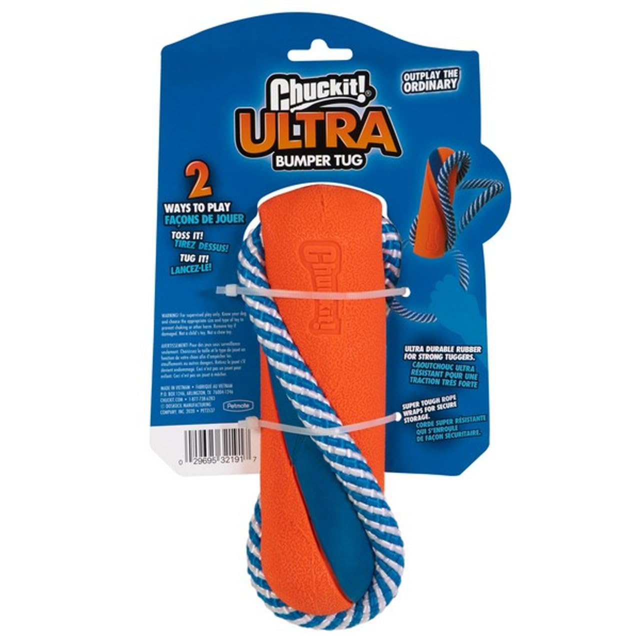 Chuckit! Ultra Bumper Tug avec corde résistante pour des jeux énergiques.