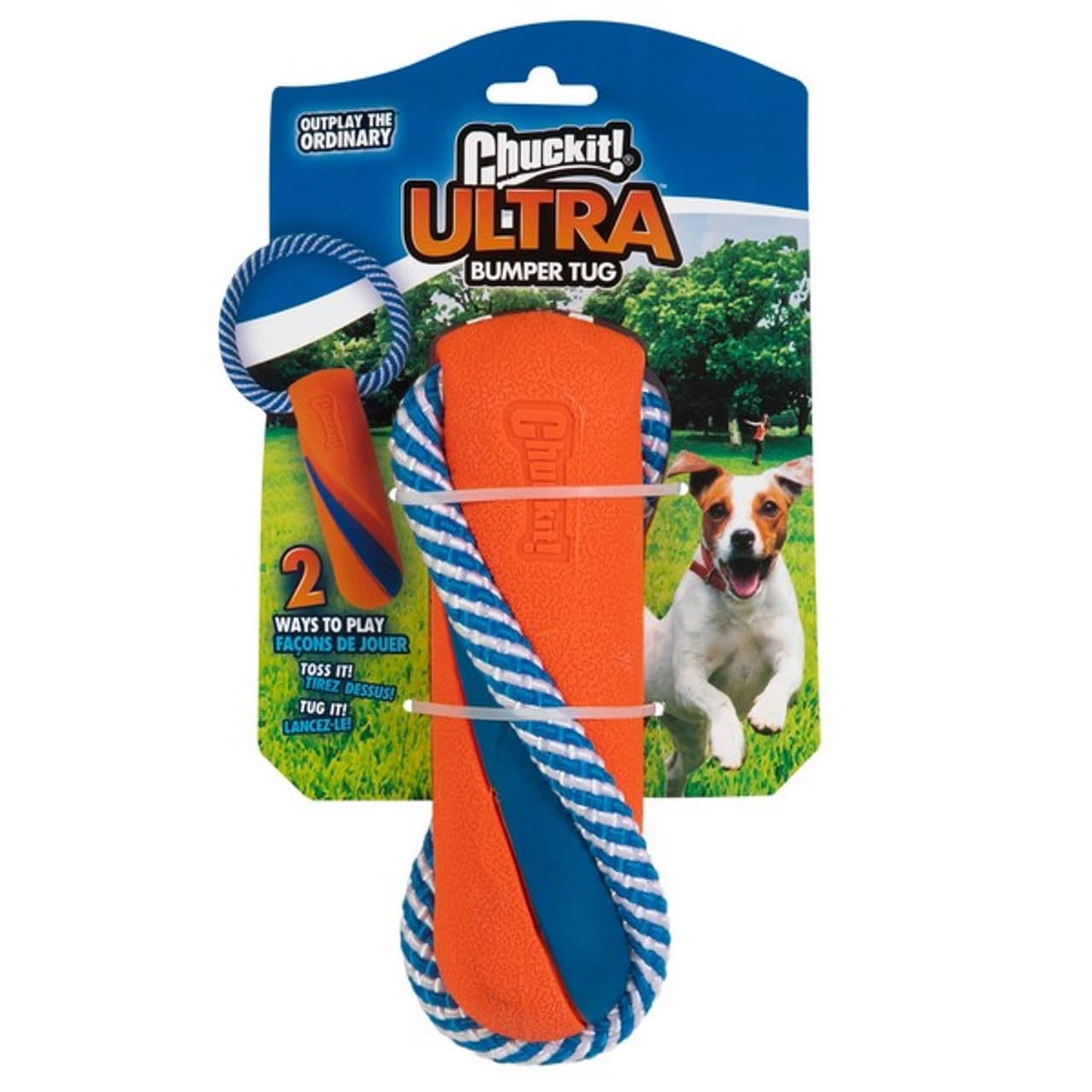 Chuckit! Ultra Bumper Tug en mode lancer pour des sessions dynamiques et ludiques.