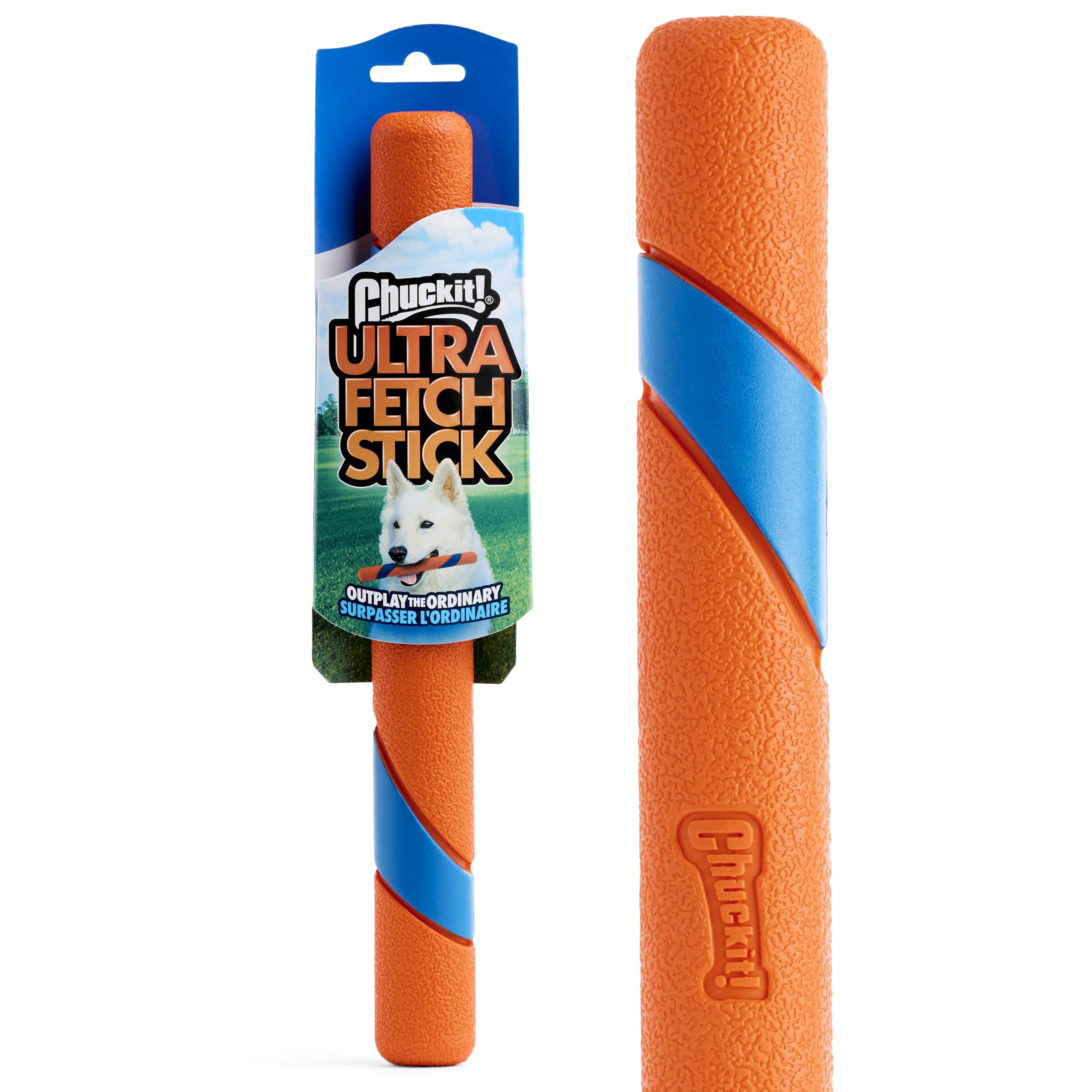 Chuckit! Ultra Fetch Stick 12 pouces – visibilité élevée pour ne pas perdre le jouet.