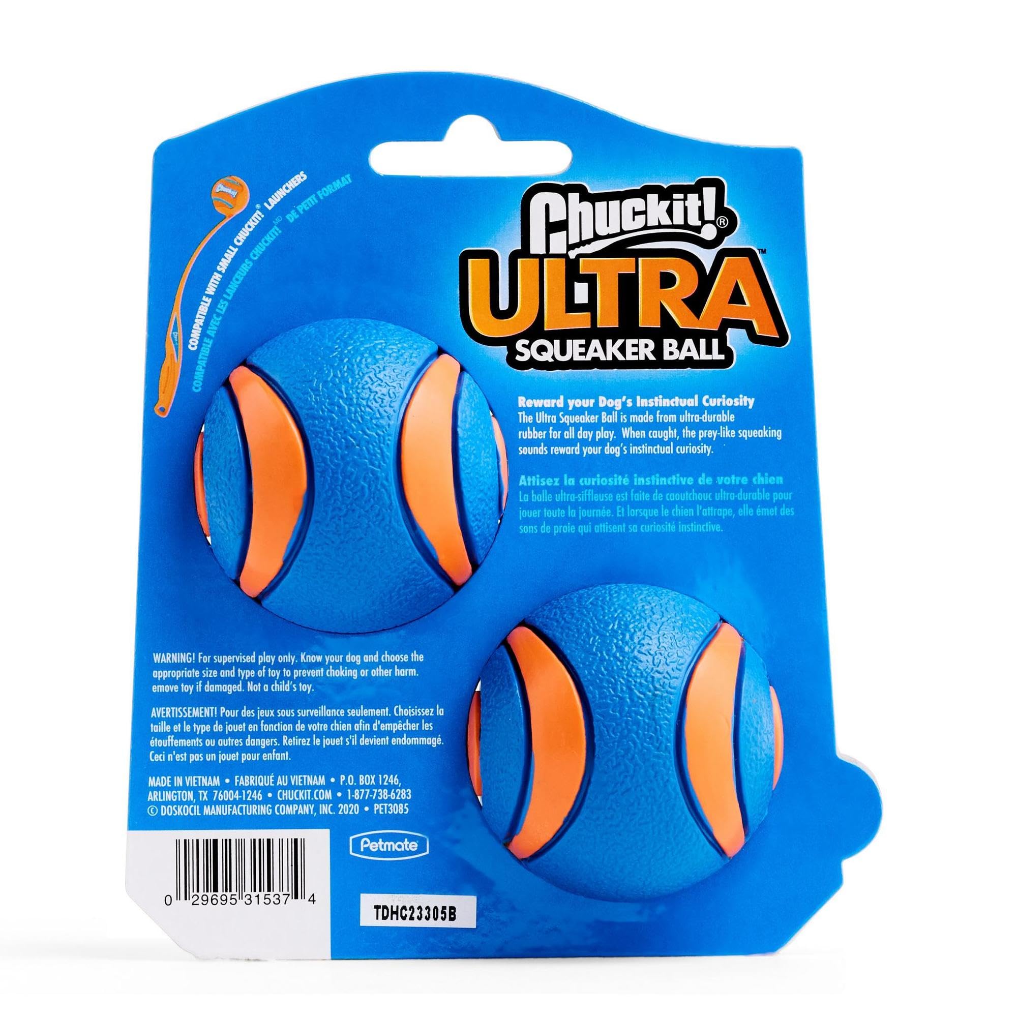 Chuckit! Ultra Squeaker balle flottante, parfaite pour les jeux aquatiques.