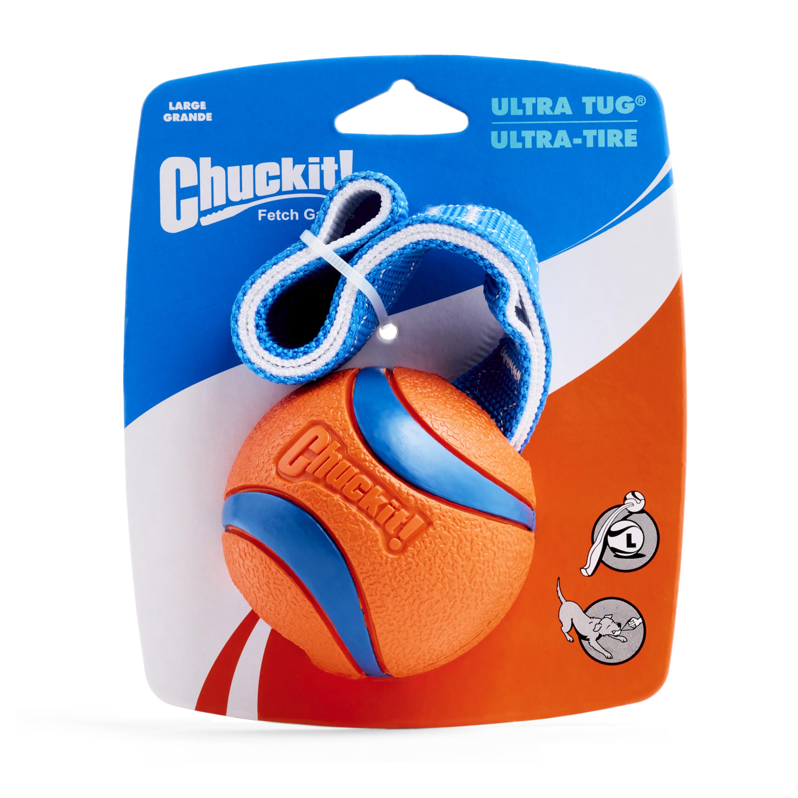 Chuckit! Ultra Tug compatible avec les lanceurs L, pratique pour lancer loin.